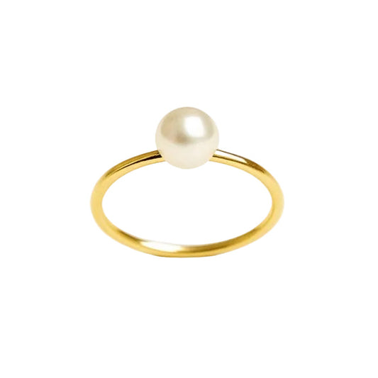 Andrea – Anillo de perla dorado