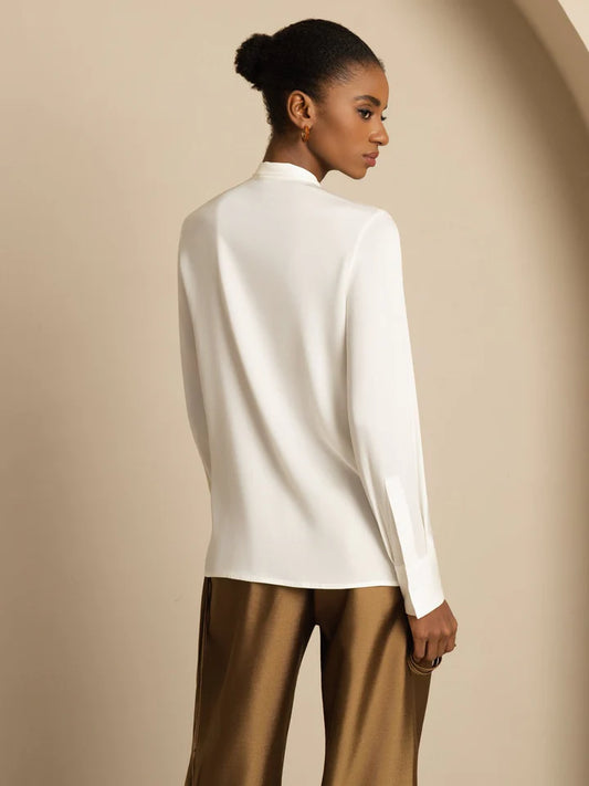 Camisa Satinada Cuello Pañuelo