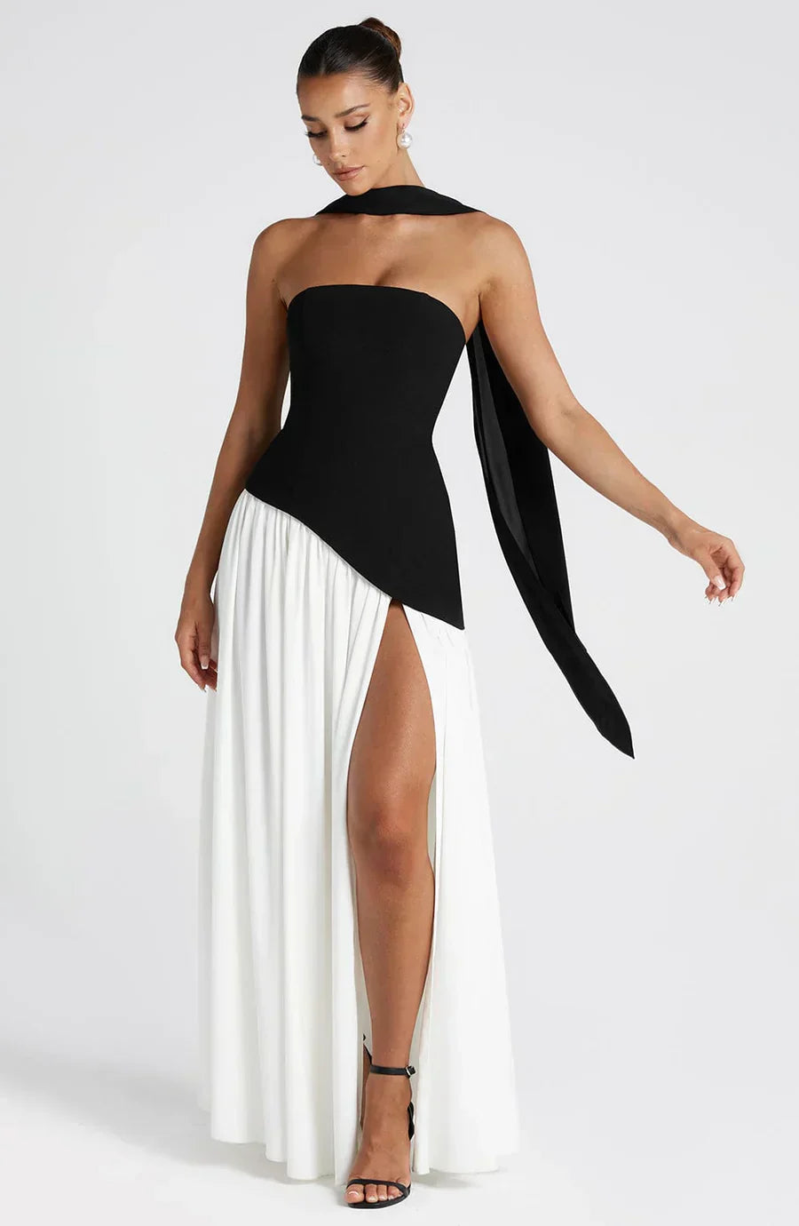 Athens Pleated Evening Gown with Infinity Back