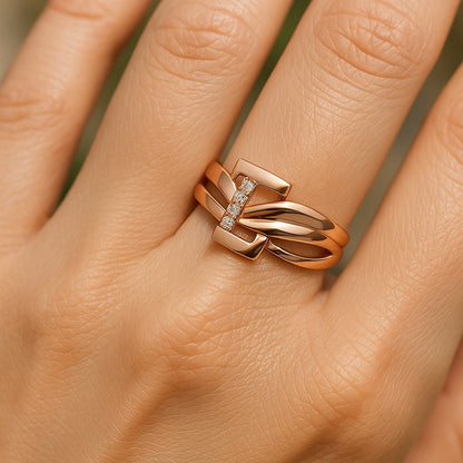 Estela – Anillo entrelazado rosé