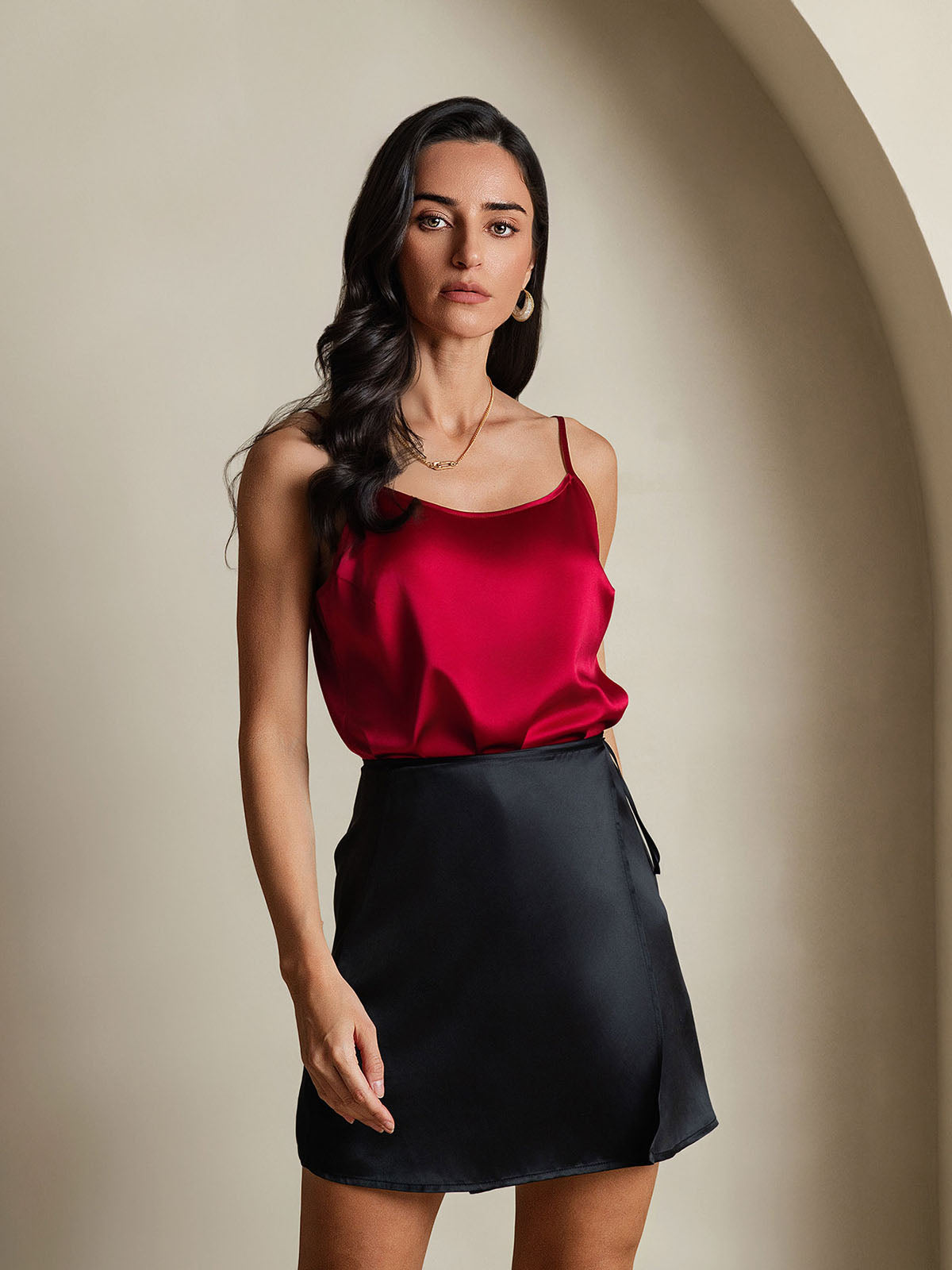 Falda Cruzada Verona en Negro Ónix