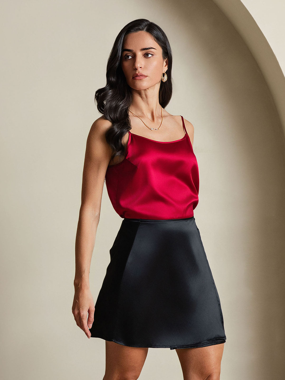 Falda Cruzada Verona en Negro Ónix