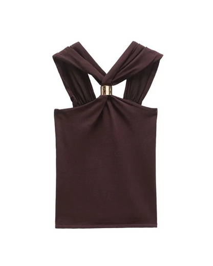 ISABEL | Top Halter Mocha