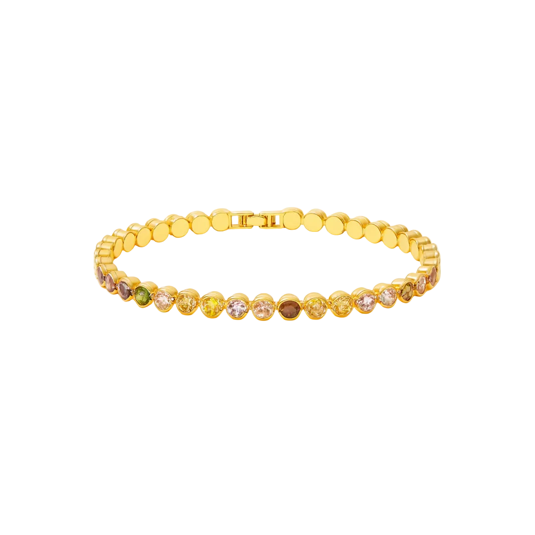 Celia – Pulsera dorada con circonitas