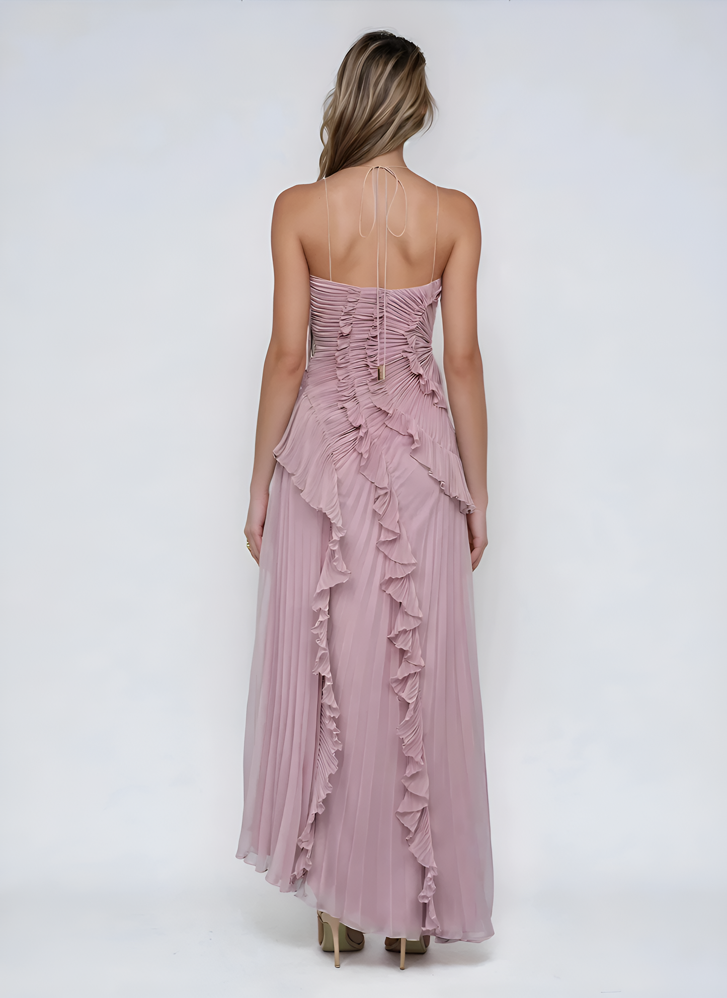 Aranza Ruffled Halter Dress