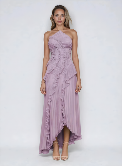 Aranza Ruffled Halter Dress