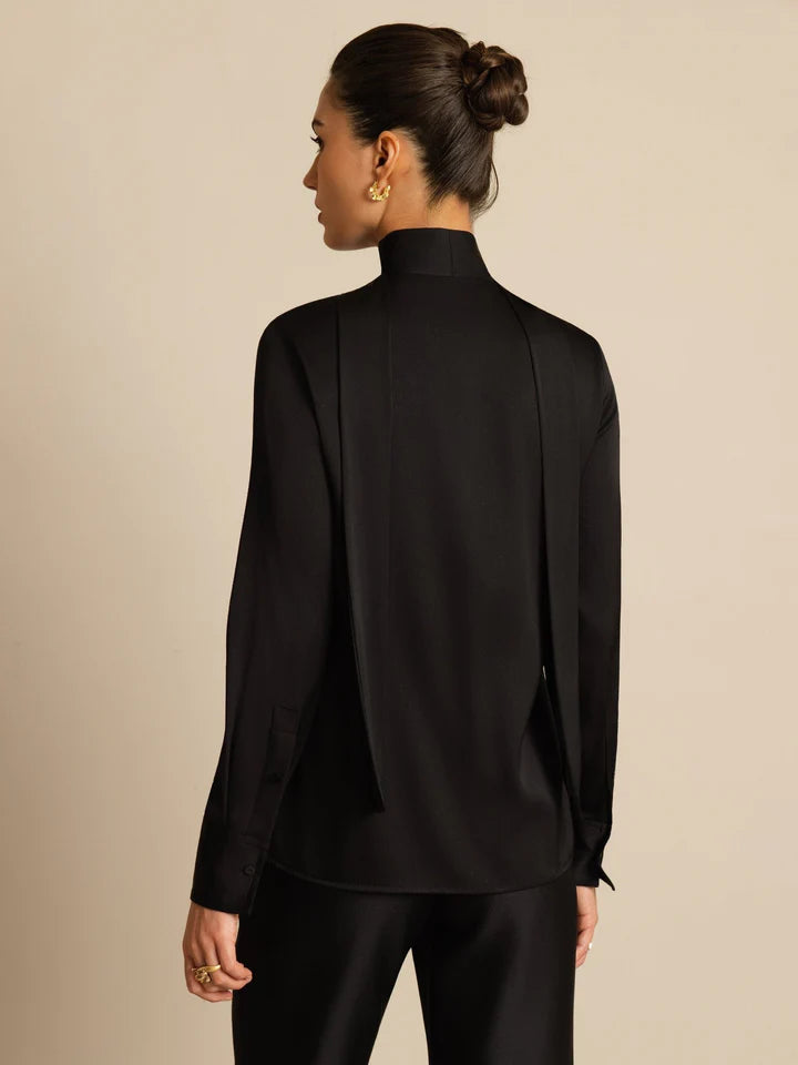 Camisa Satinada Cuello Pañuelo