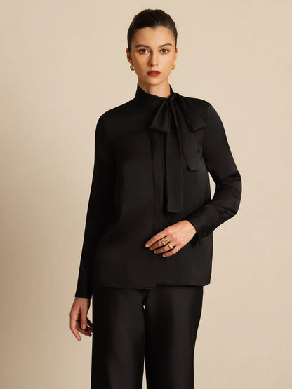 Camisa Satinada Cuello Pañuelo