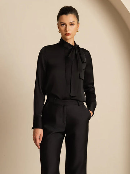 Camisa Satinada Cuello Pañuelo