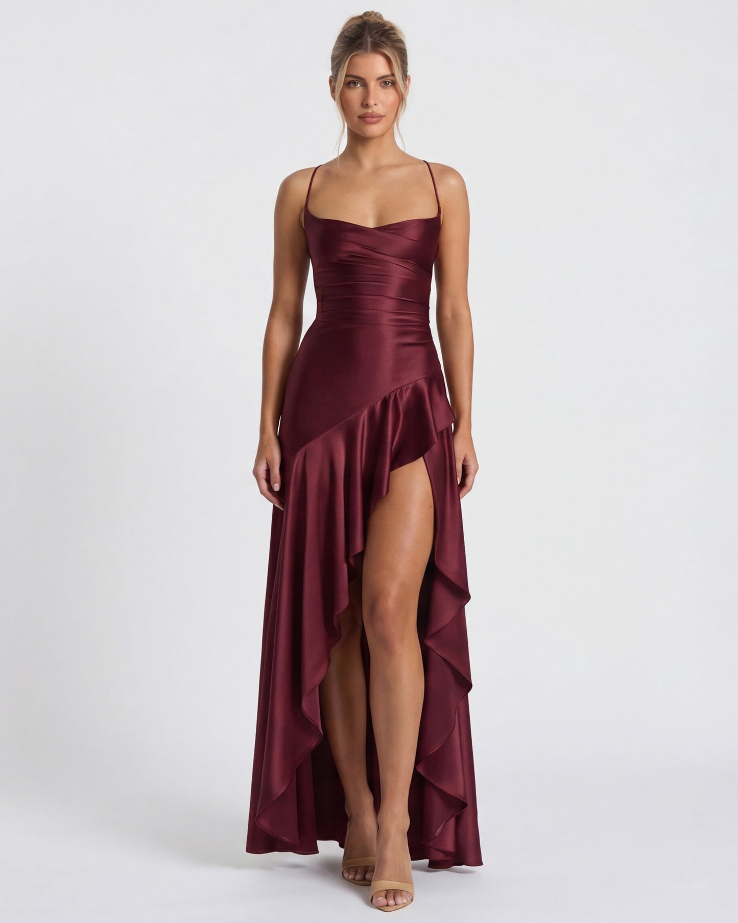 Aria | Vestido largo drapeado