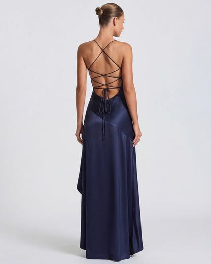 Aria | Vestido largo drapeado