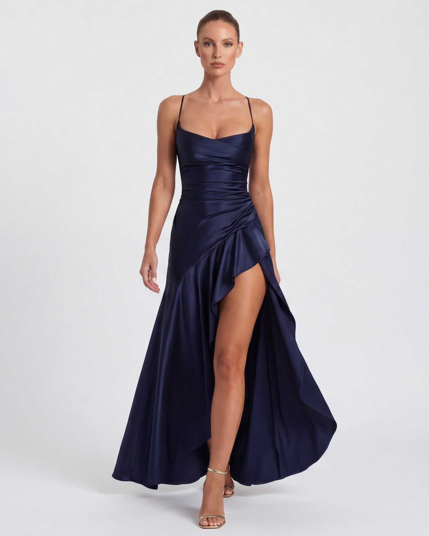 Aria | Vestido largo drapeado