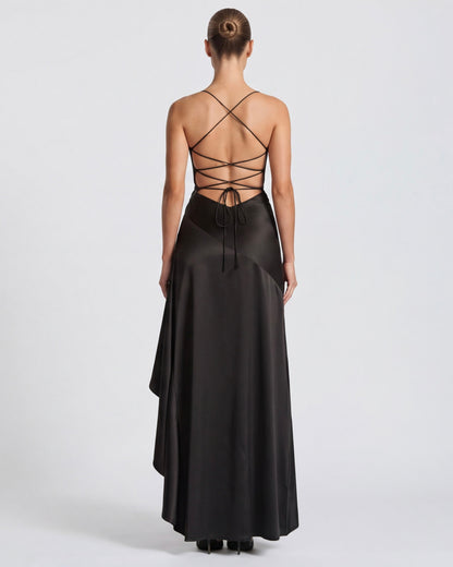 Aria | Vestido largo drapeado