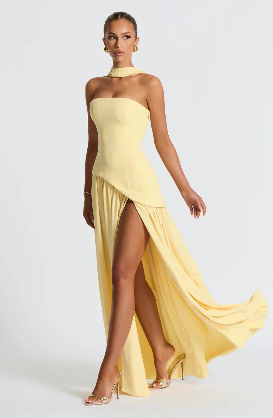 Athens Pleated Evening Gown with Infinity Back