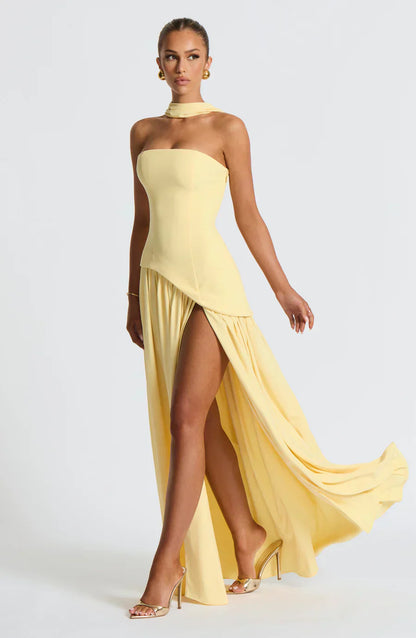 Athens Pleated Evening Gown with Infinity Back