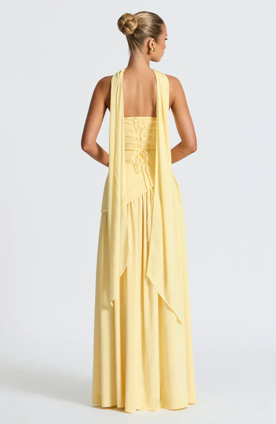 Athens Pleated Evening Gown with Infinity Back