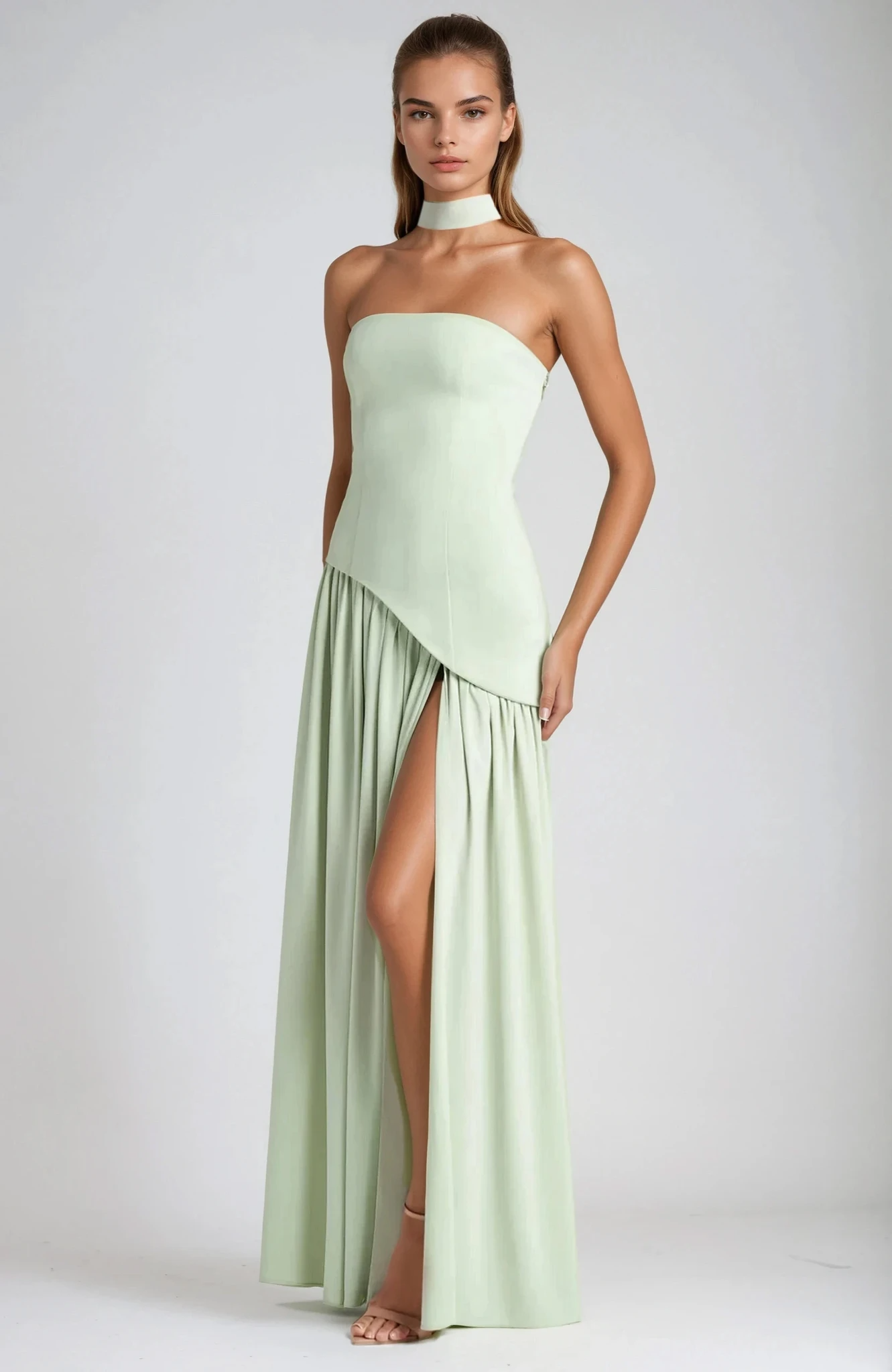 Athens Pleated Evening Gown with Infinity Back