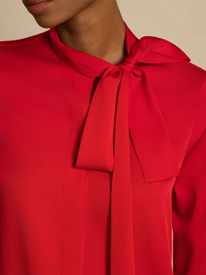 Camisa Satinada Cuello Pañuelo